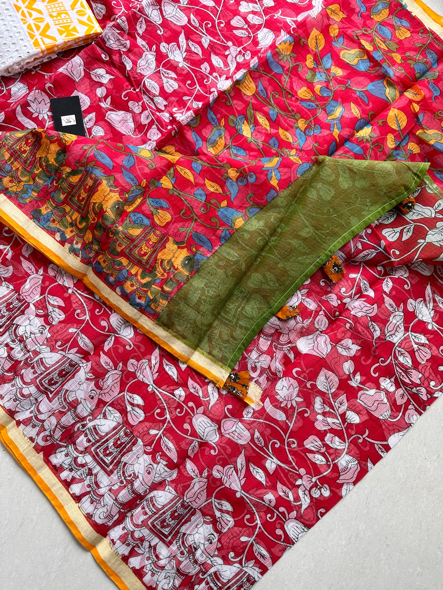 Digital Printed Kota Cotton Doria Saree