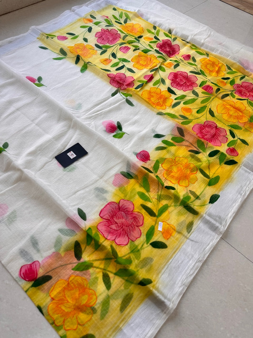 Handpainted Kota Cotton Doria Saree