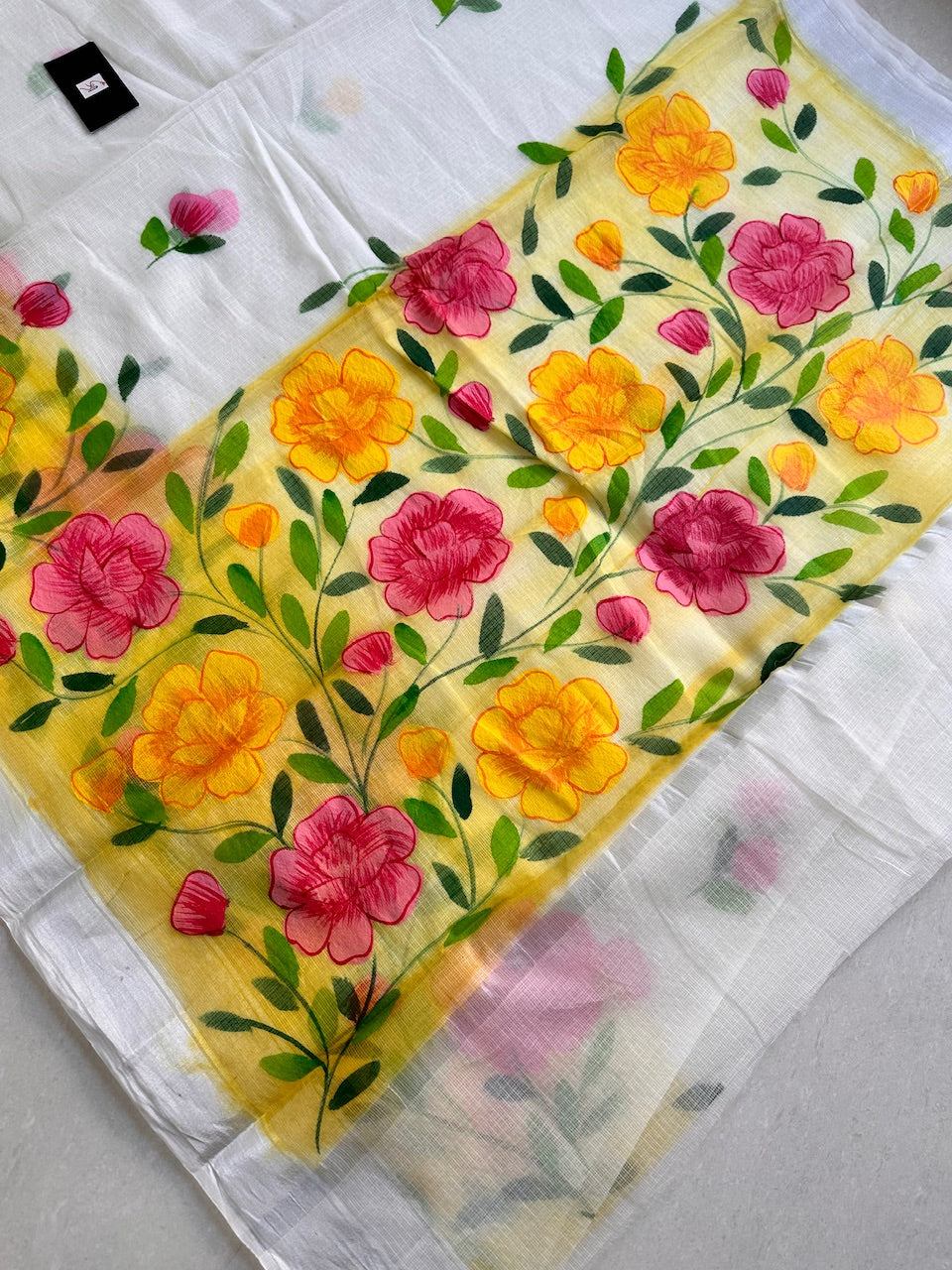 Handpainted Kota Cotton Doria Saree