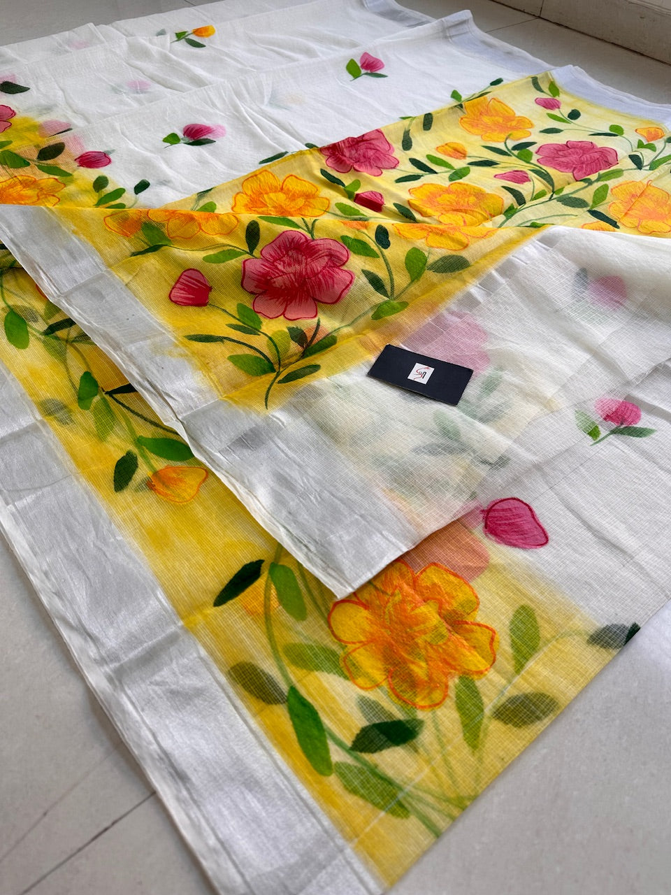 Handpainted Kota Cotton Doria Saree