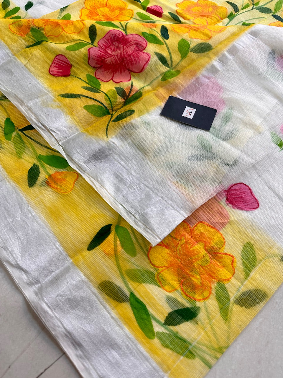 Handpainted Kota Cotton Doria Saree