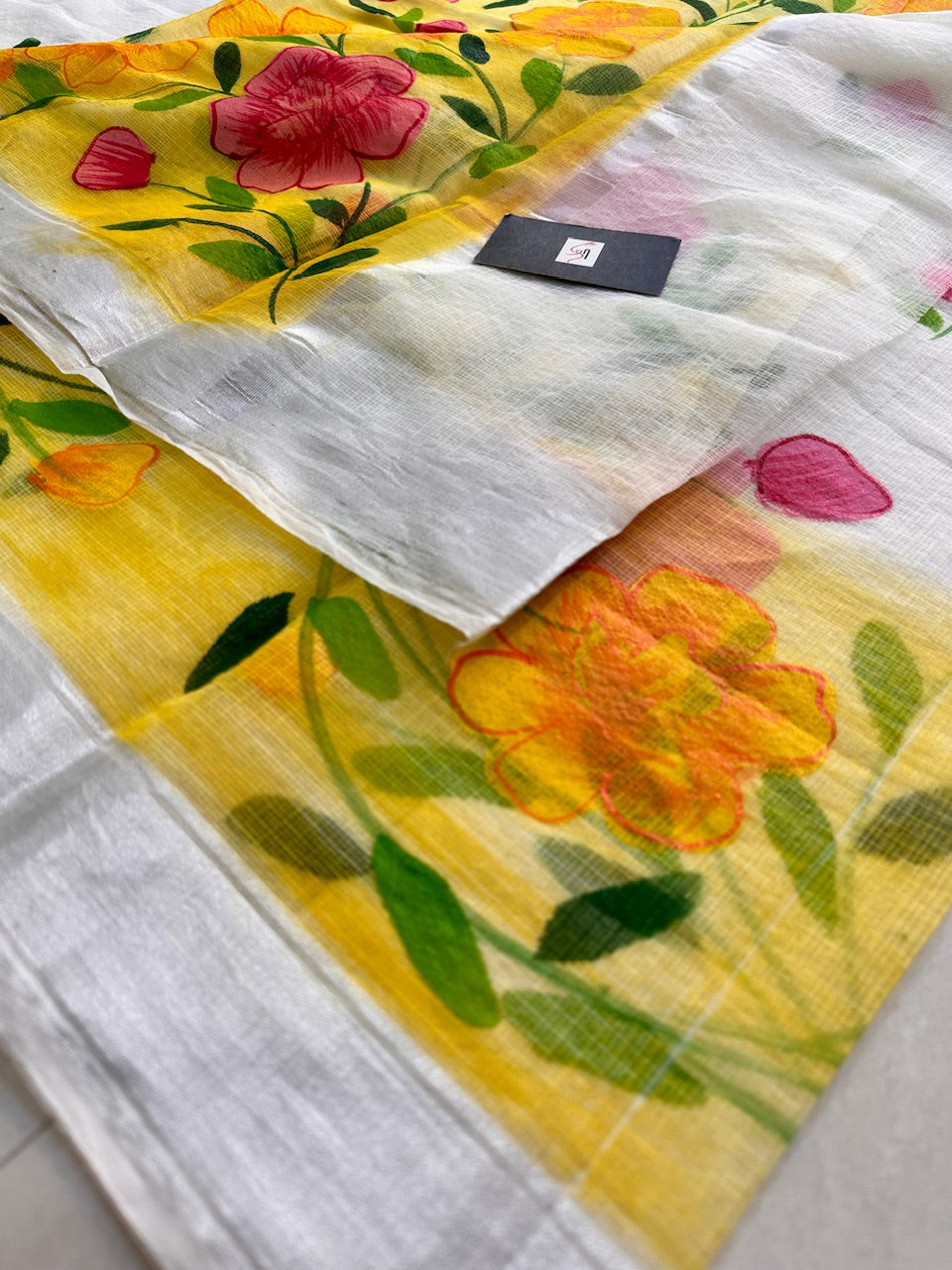 Handpainted Kota Cotton Doria Saree