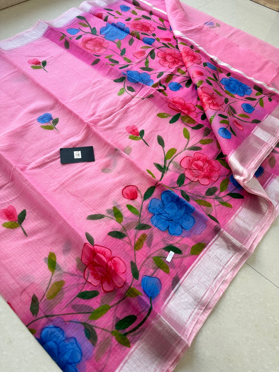 Handpainted Kota Cotton Doria Saree