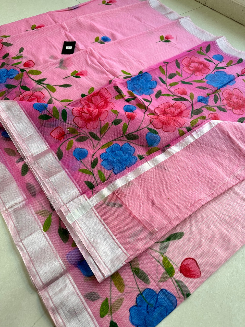 Handpainted Kota Cotton Doria Saree