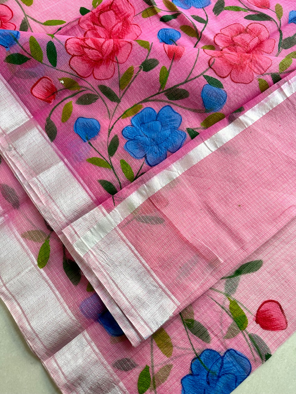 Handpainted Kota Cotton Doria Saree