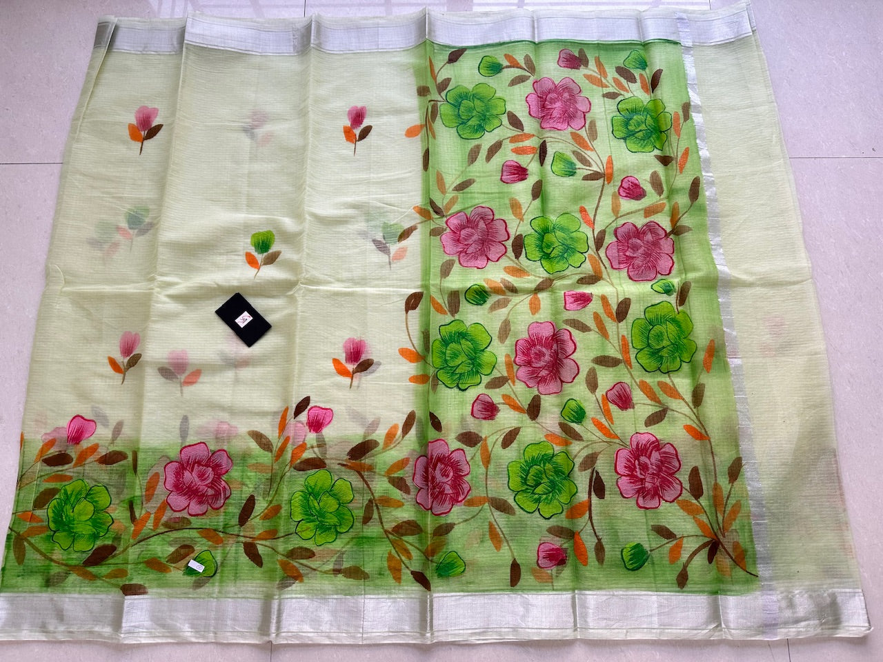 Handpainted Kota Cotton Doria Saree