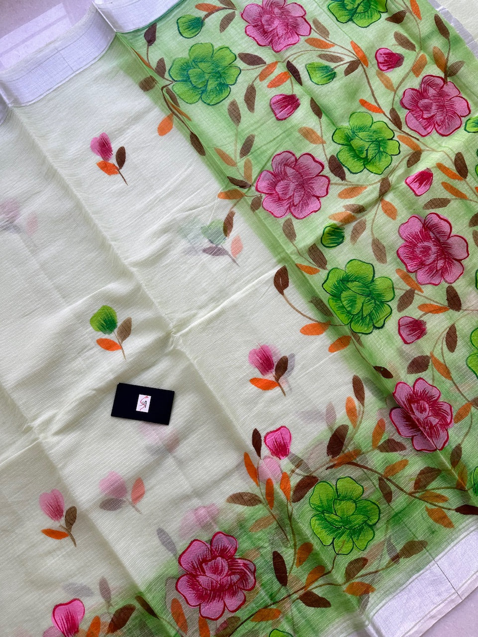 Handpainted Kota Cotton Doria Saree