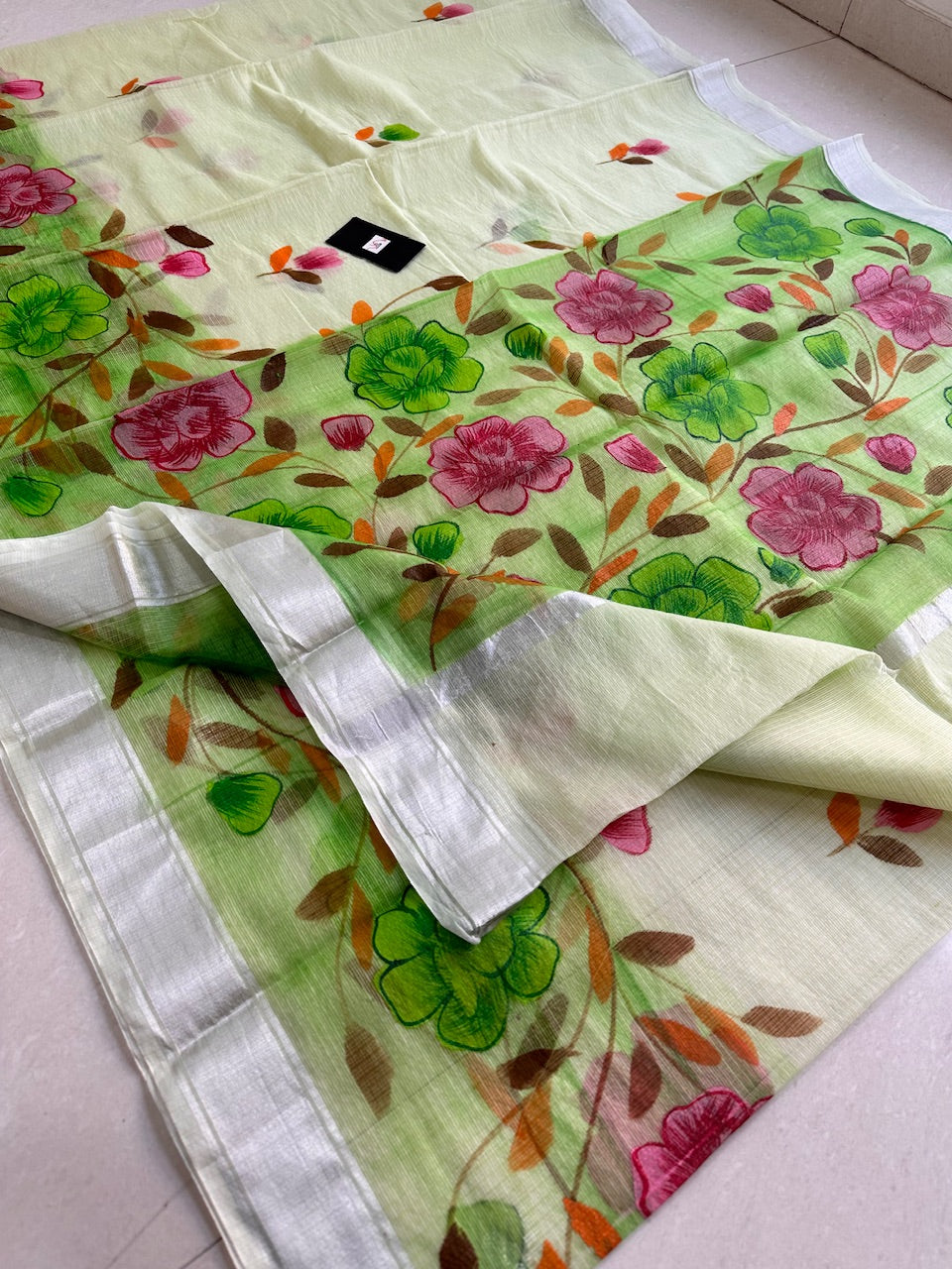 Handpainted Kota Cotton Doria Saree