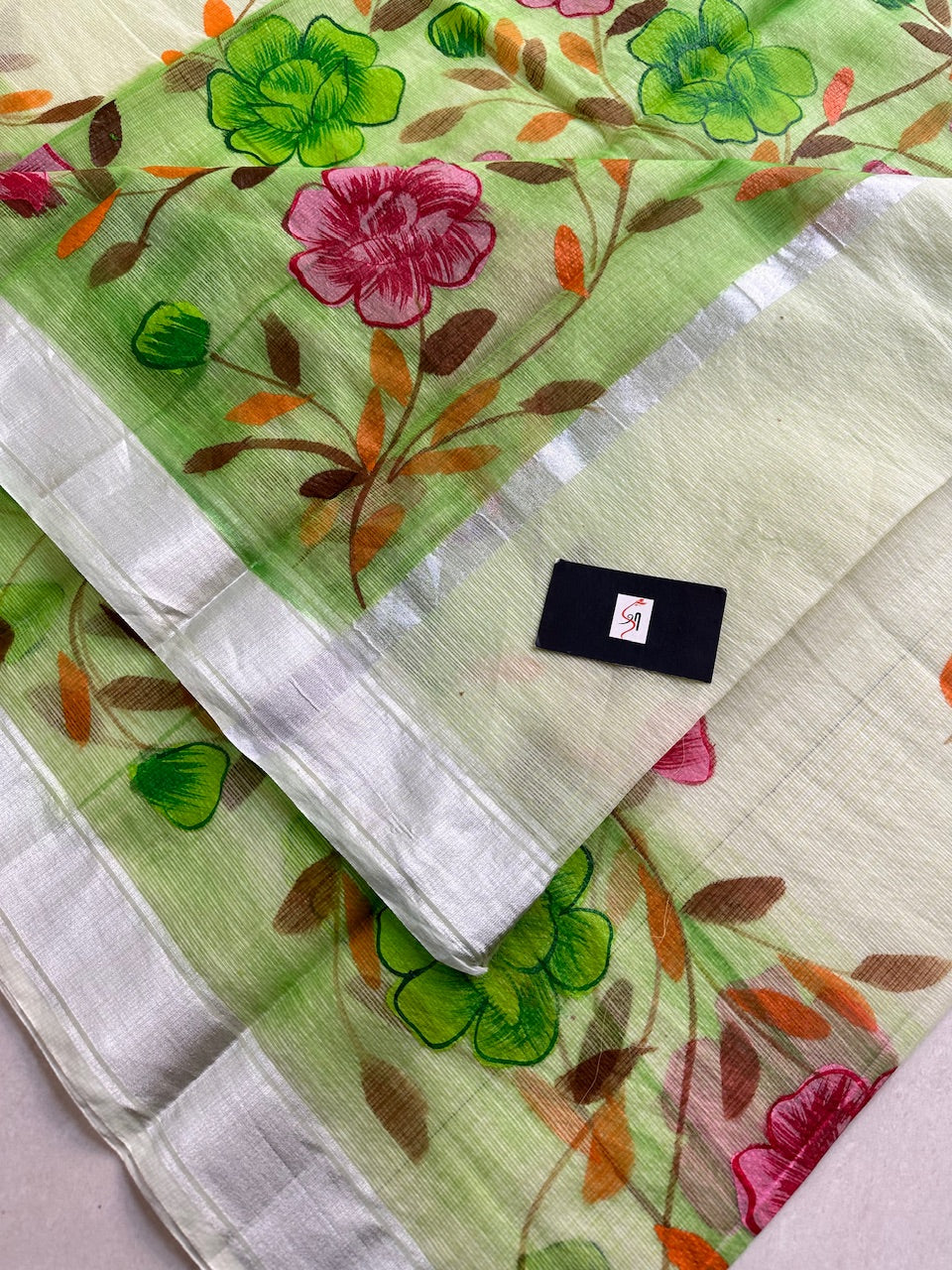 Handpainted Kota Cotton Doria Saree