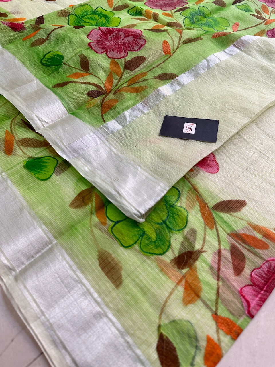 Handpainted Kota Cotton Doria Saree