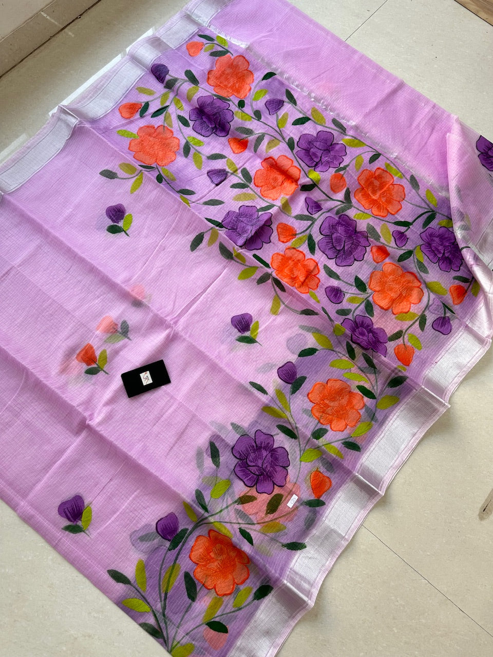 Handpainted Kota Cotton Doria Saree