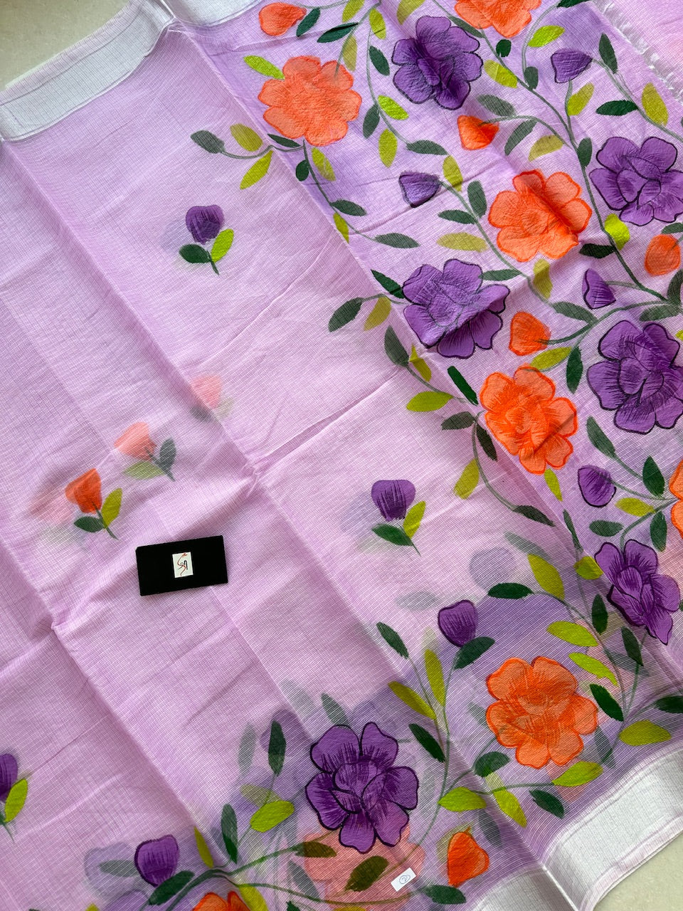 Handpainted Kota Cotton Doria Saree