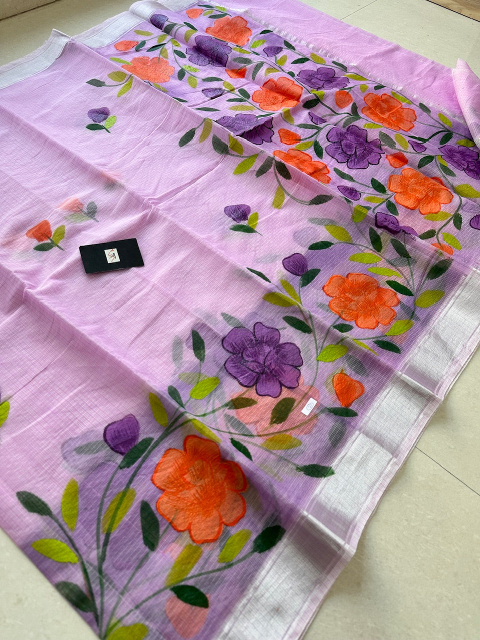 Handpainted Kota Cotton Doria Saree