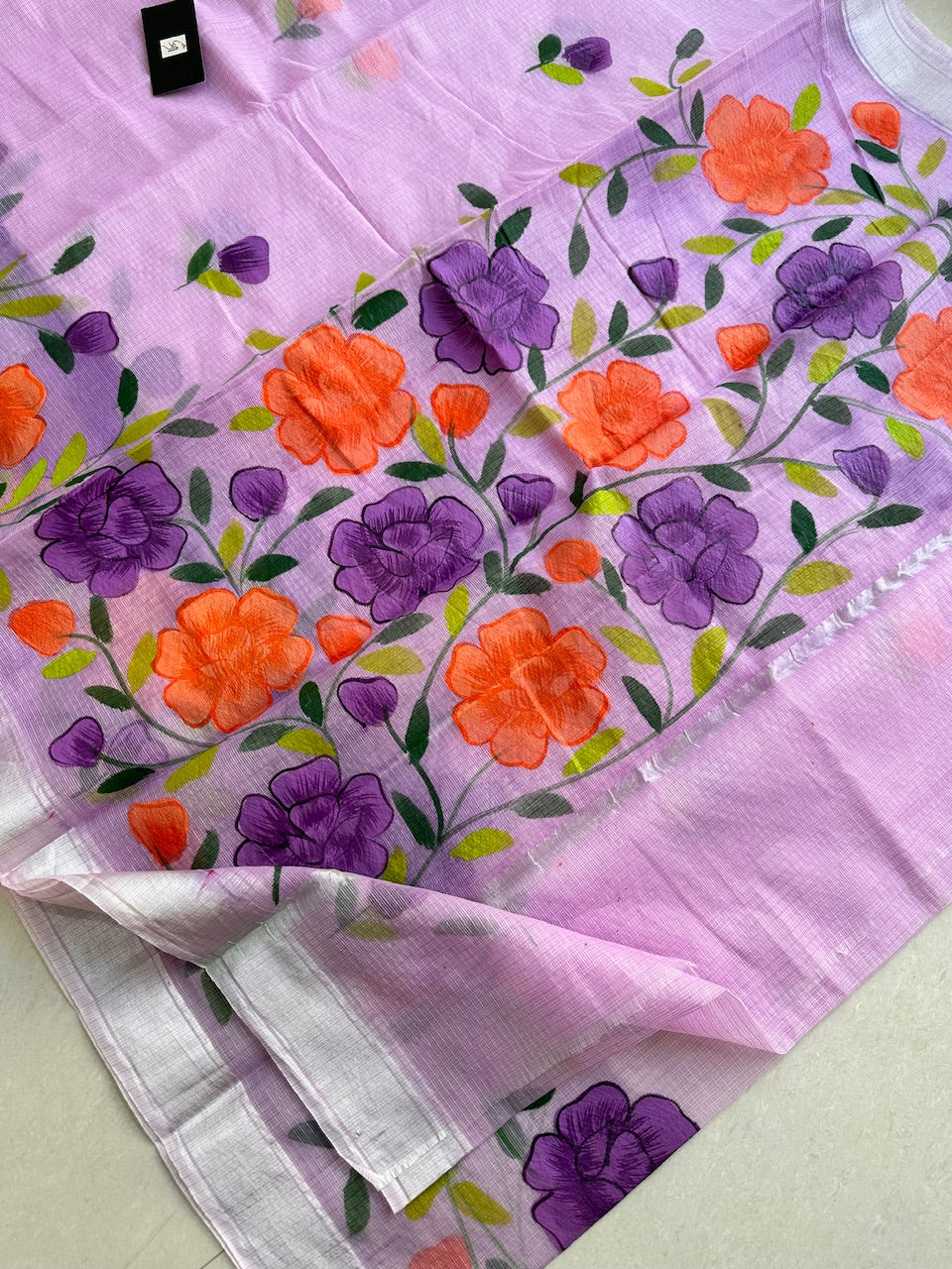 Handpainted Kota Cotton Doria Saree