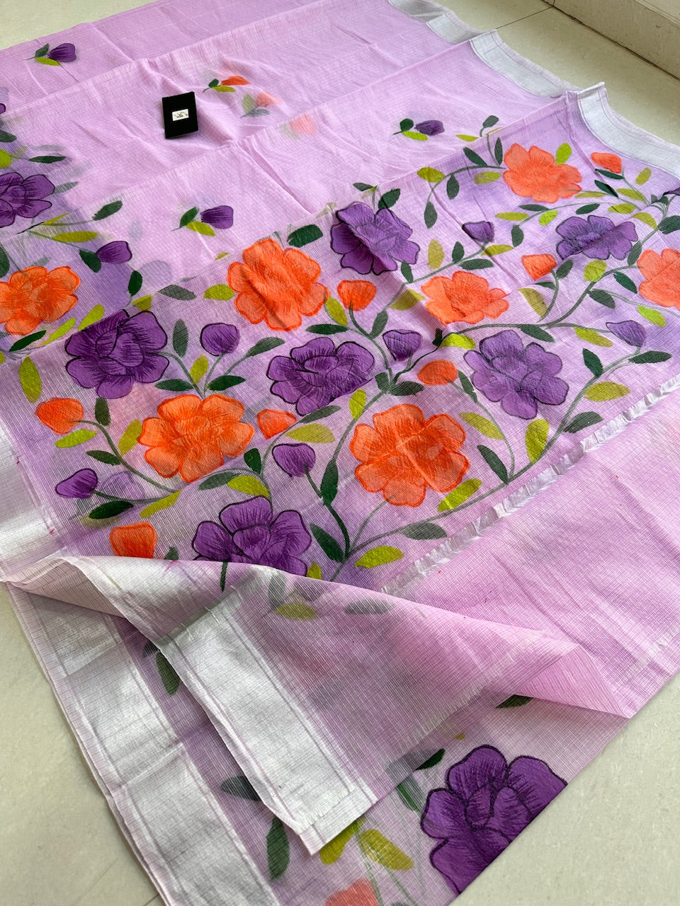 Handpainted Kota Cotton Doria Saree