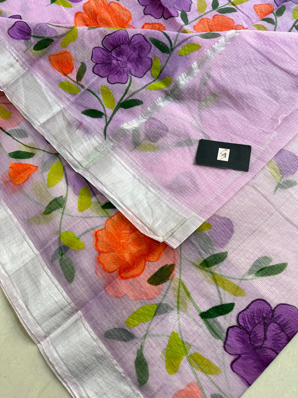 Handpainted Kota Cotton Doria Saree