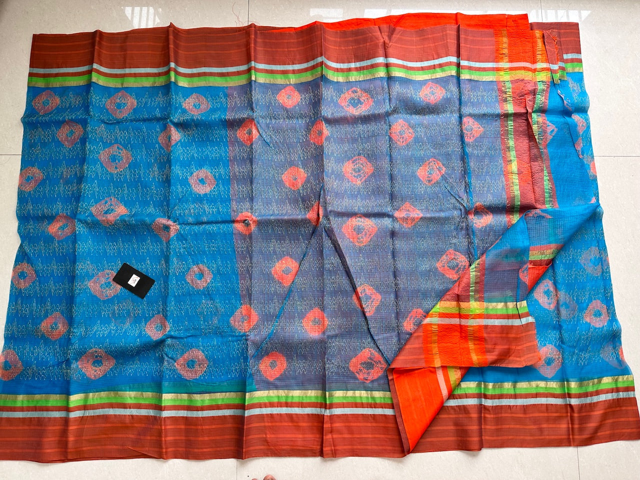 Pure Hand Tye N Dye with Aari Work Kota Silk Saree