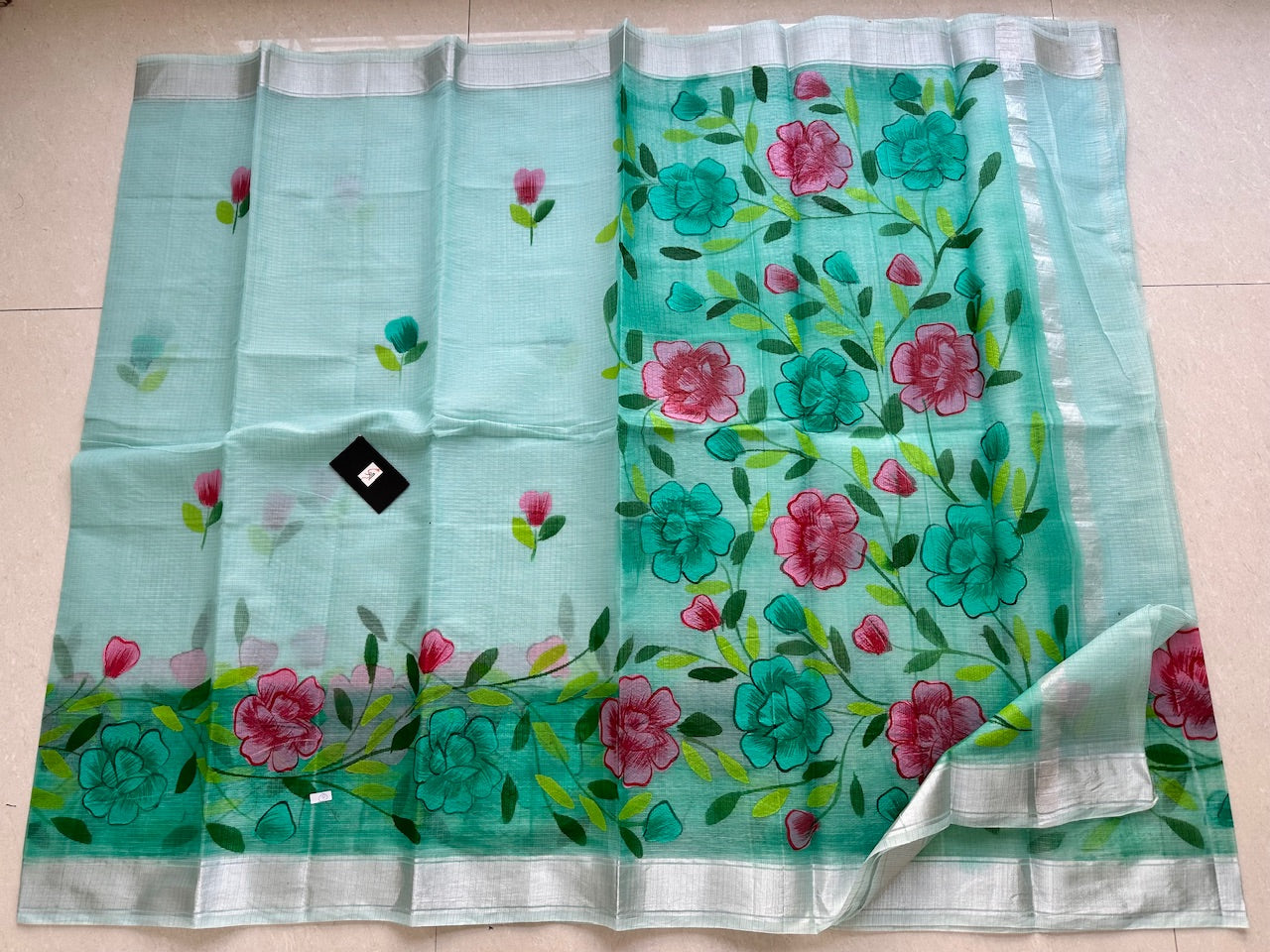 Handpainted Kota Cotton Doria Saree