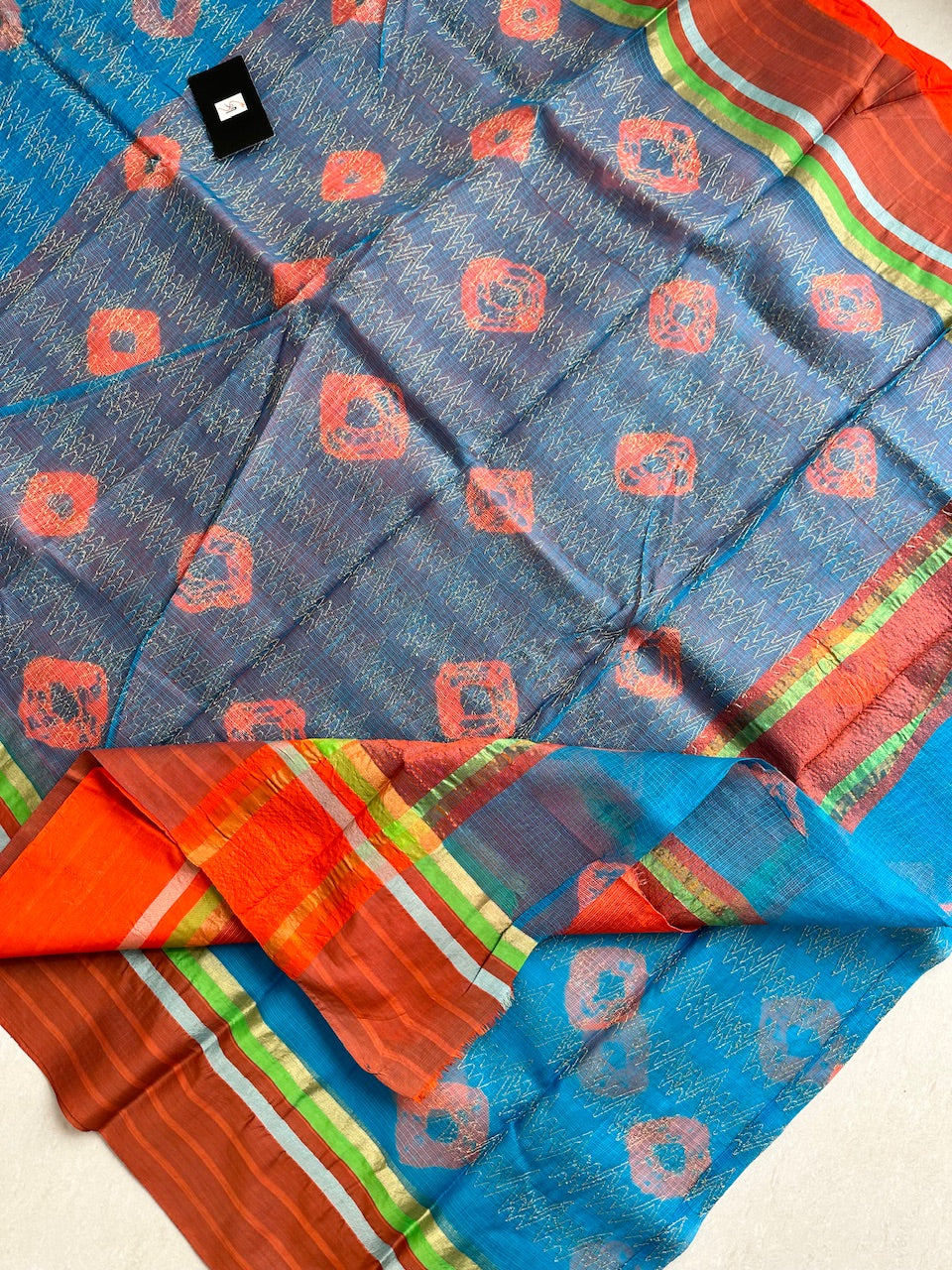 Pure Hand Tye N Dye with Aari Work Kota Silk Saree