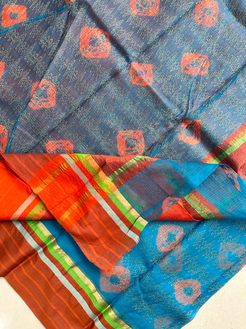 Pure Hand Tye N Dye with Aari Work Kota Silk Saree