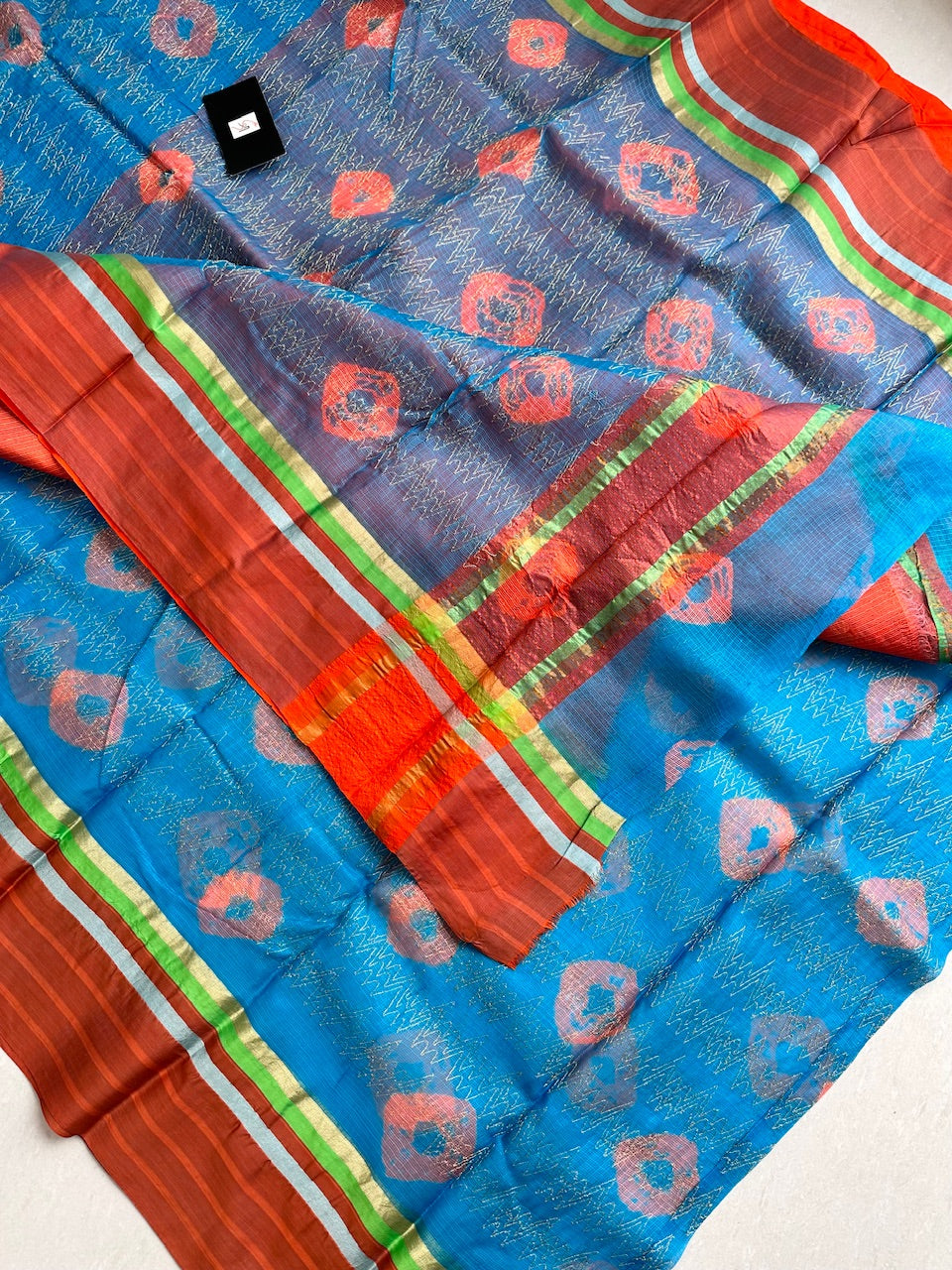 Pure Hand Tye N Dye with Aari Work Kota Silk Saree