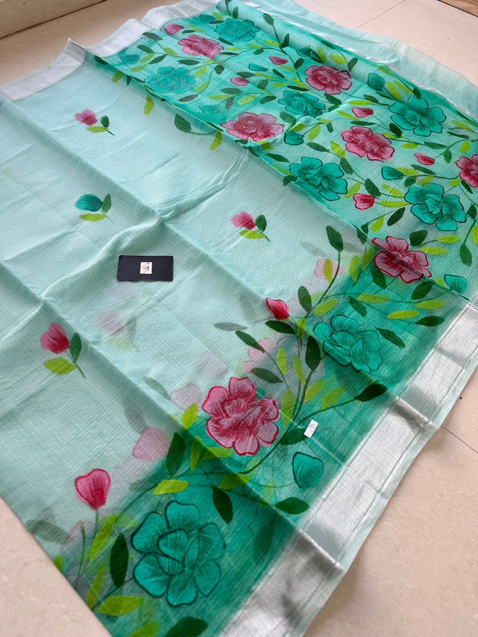 Handpainted Kota Cotton Doria Saree