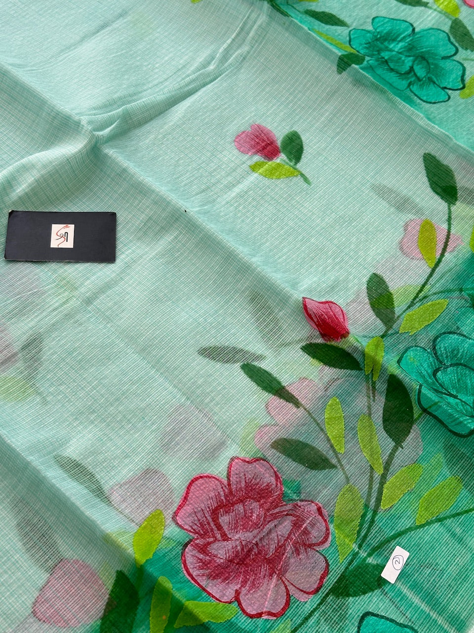 Handpainted Kota Cotton Doria Saree