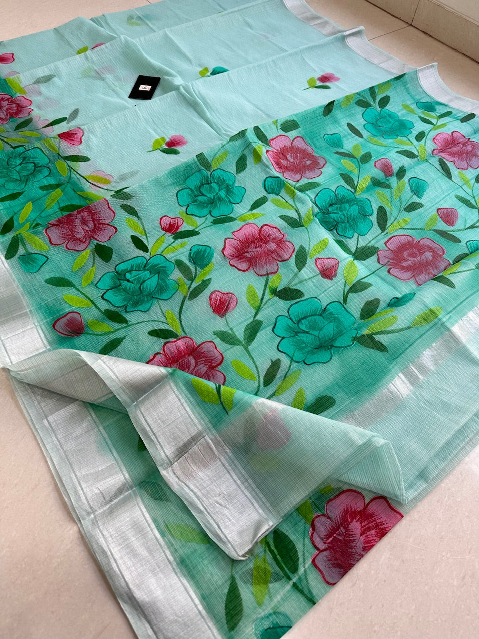 Handpainted Kota Cotton Doria Saree