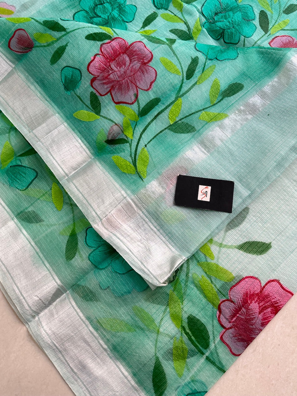 Handpainted Kota Cotton Doria Saree