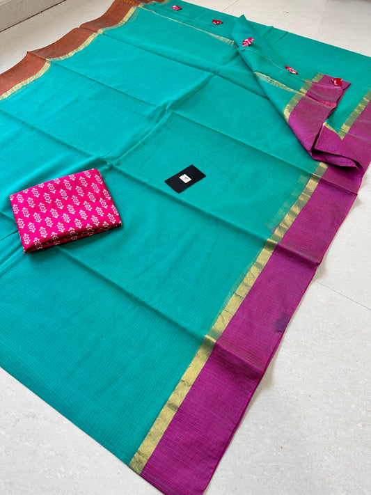 Pure Dyed Kota Cotton Doria Saree