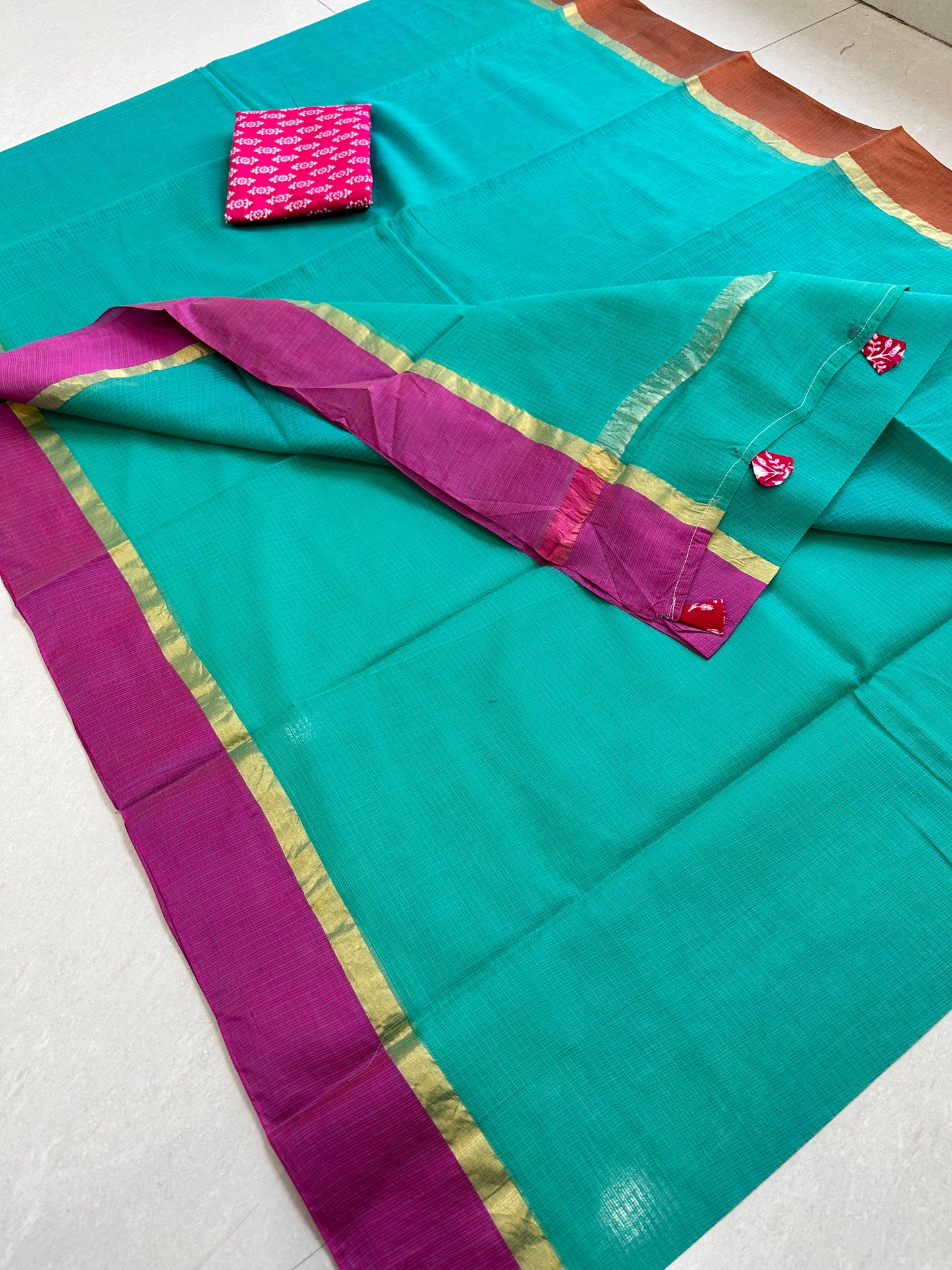 Pure Dyed Kota Cotton Doria Saree