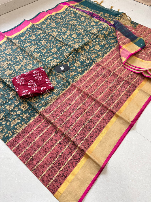 Pure Digital Printed Kota Cotton Doria Saree