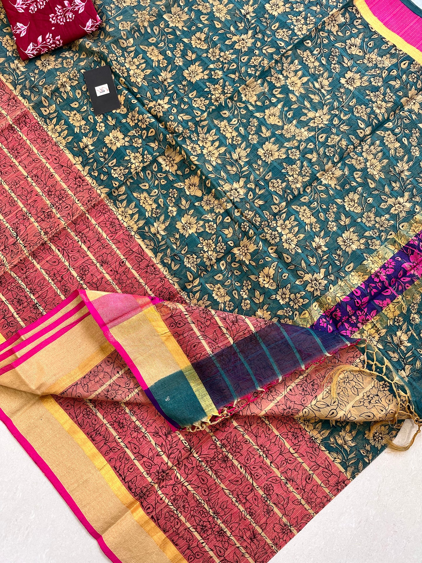 Pure Digital Printed Kota Cotton Doria Saree