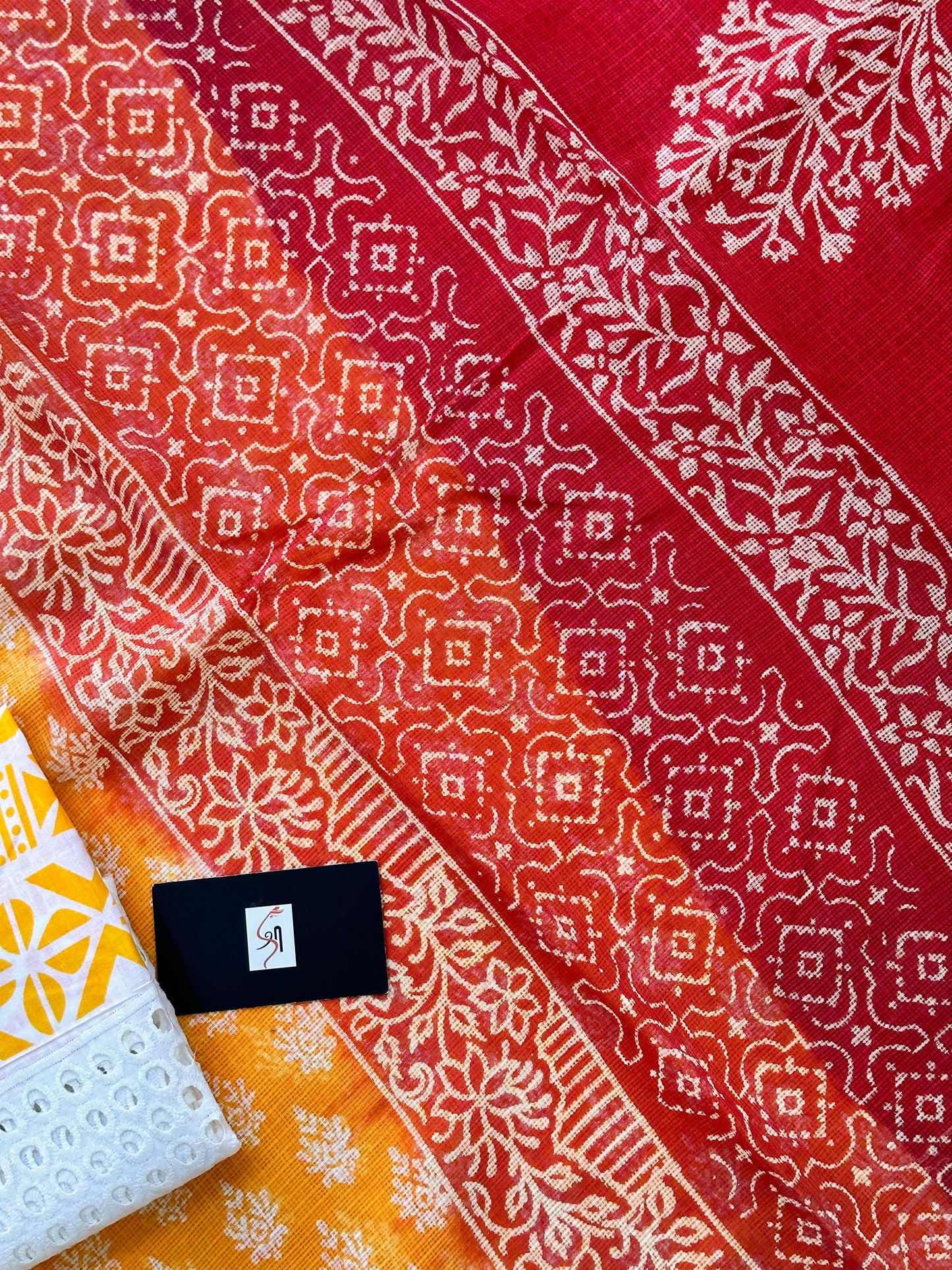 Pure HandBlock Printed Kota Cotton Doria Saree