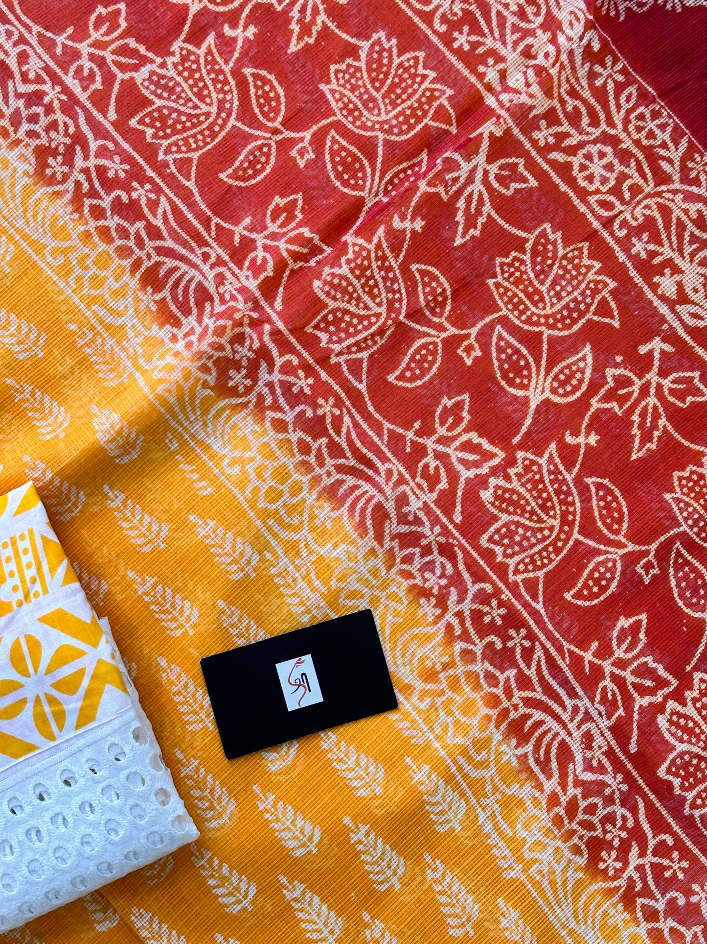 Pure HandBlock Printed Kota Cotton Doria Saree