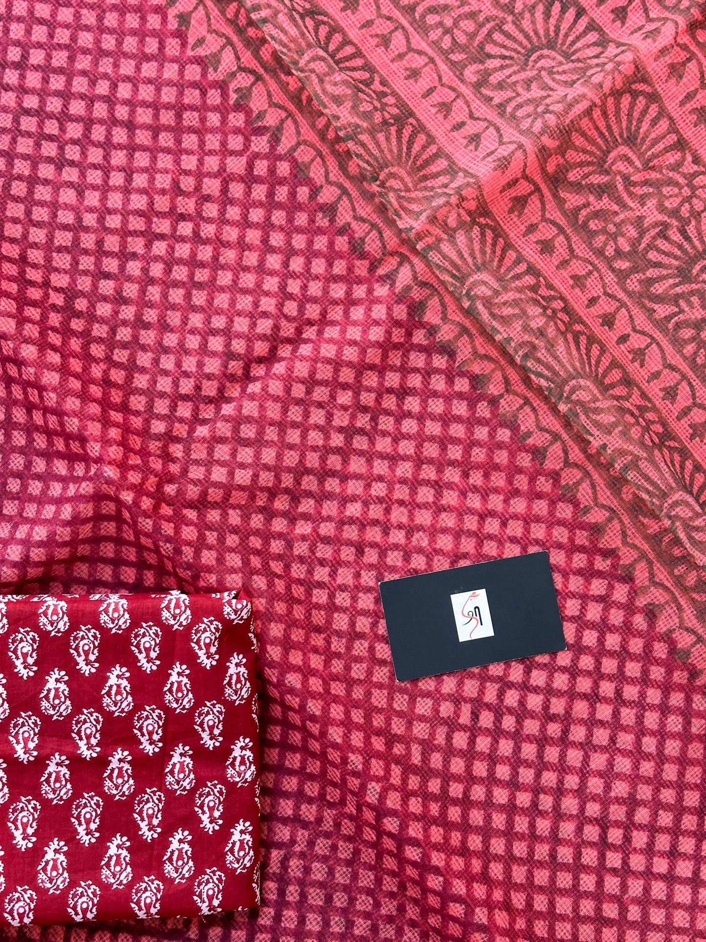 HandBlock Printed Kota Cotton Doria Saree