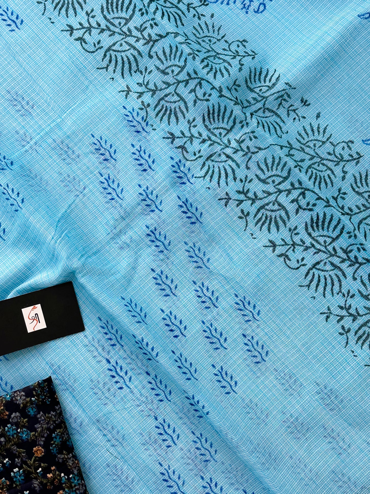 HandBlock Printed Kota Cotton Doria Saree