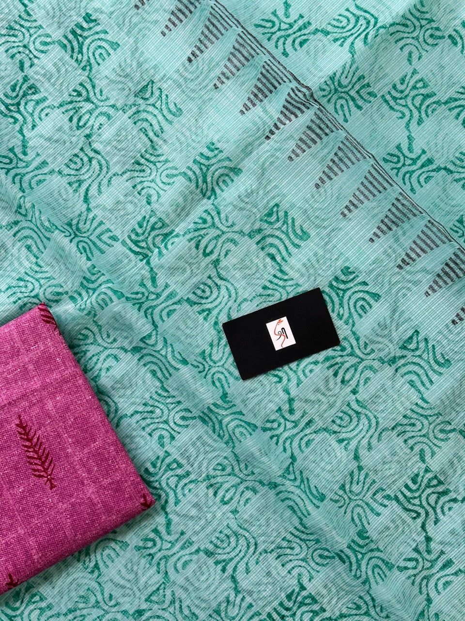 HandBlock Printed Kota Cotton Doria Saree