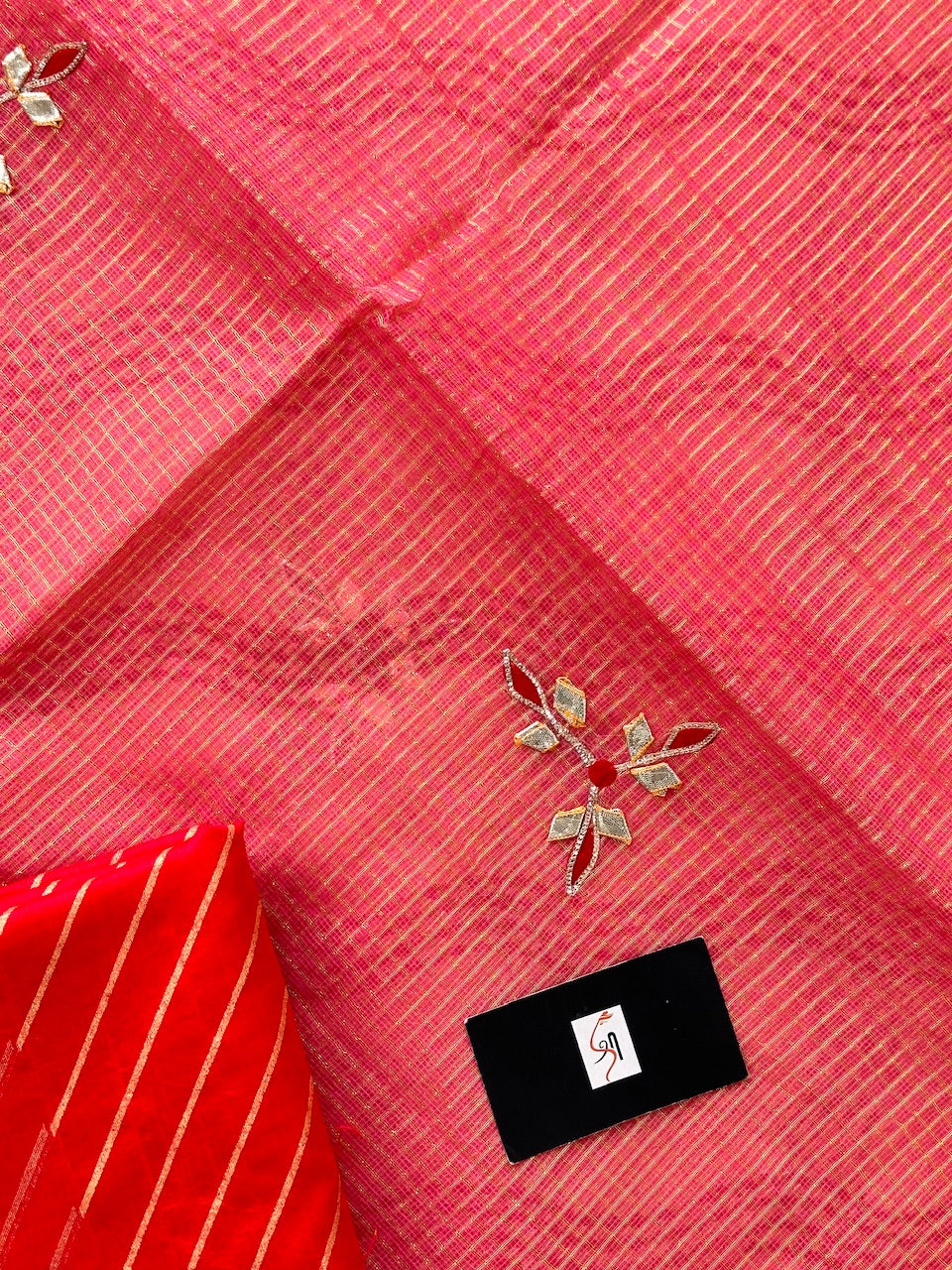 Jaipuri Gota Patti Embroidered Kota Cotton Doria Saree