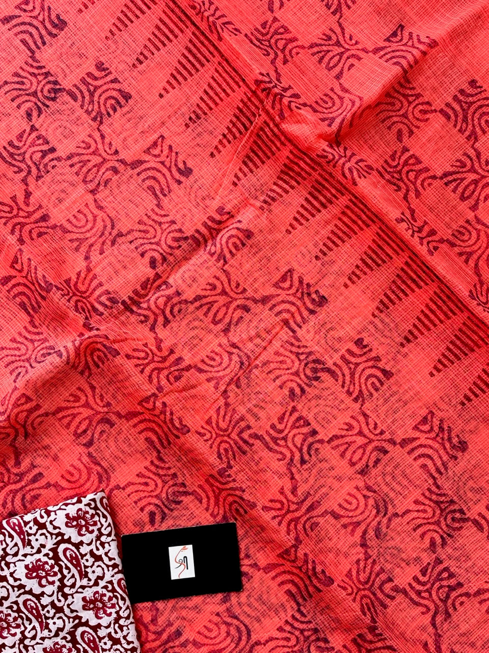 HandBlock Printed Kota Cotton Doria Saree