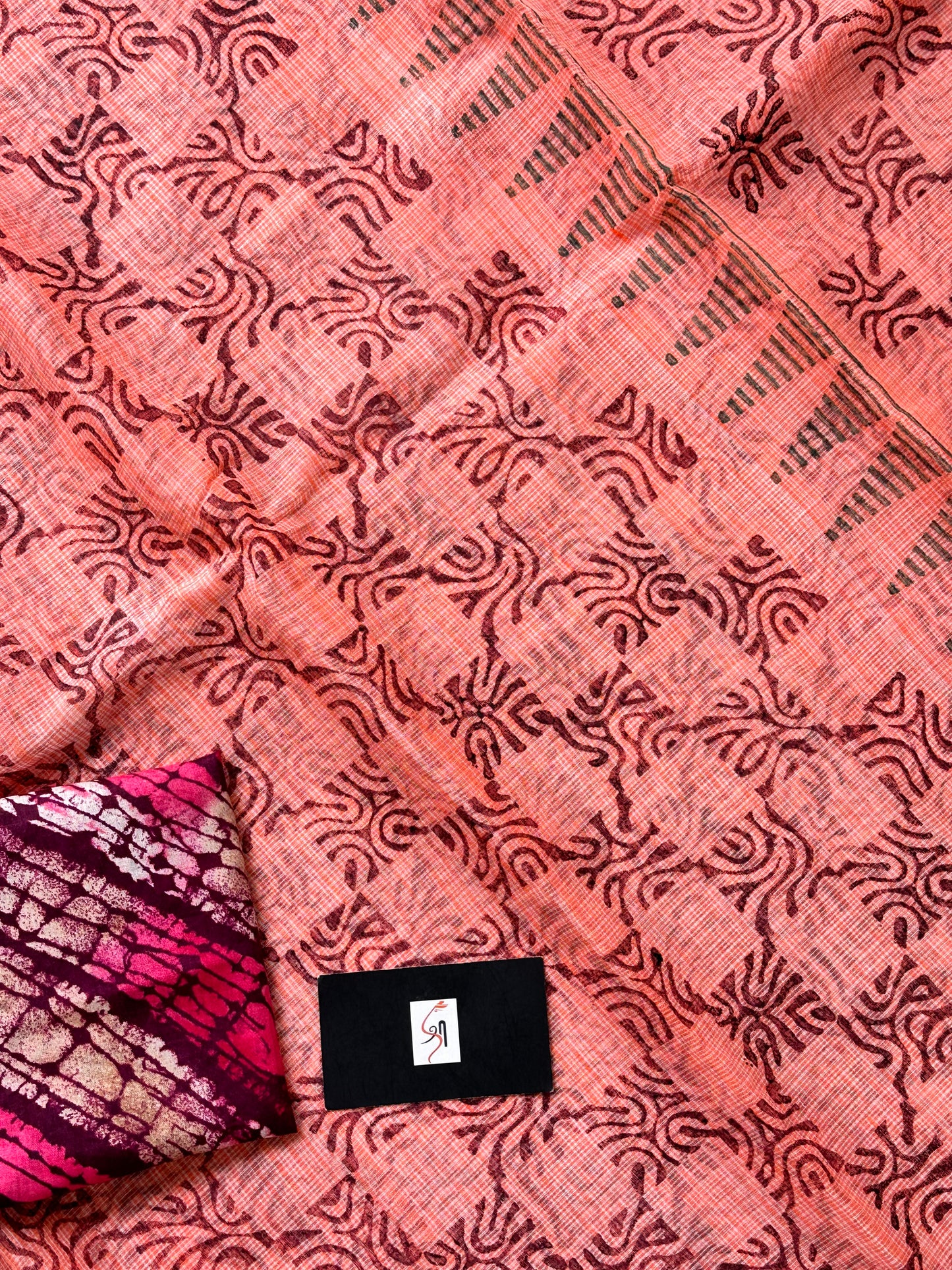 HandBlock Printed Kota Cotton Doria Saree