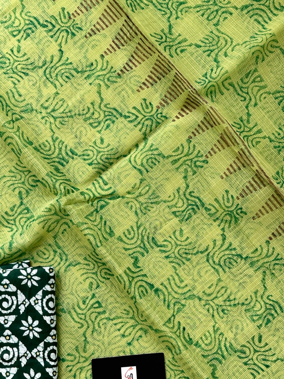 HandBlock Printed Kota Cotton Doria Saree