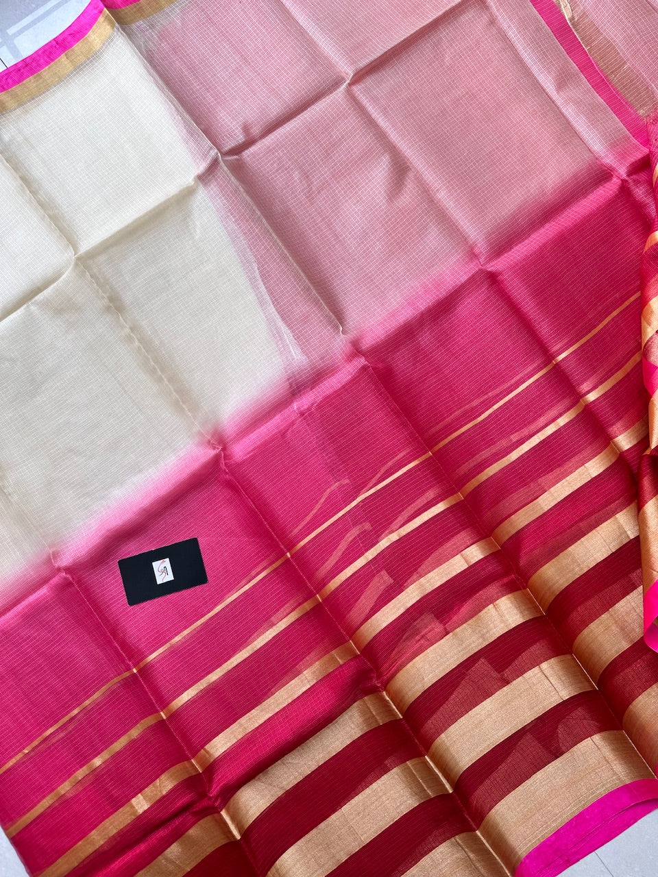 Pure Zari Stripe Multidyed Kota Silk Saree