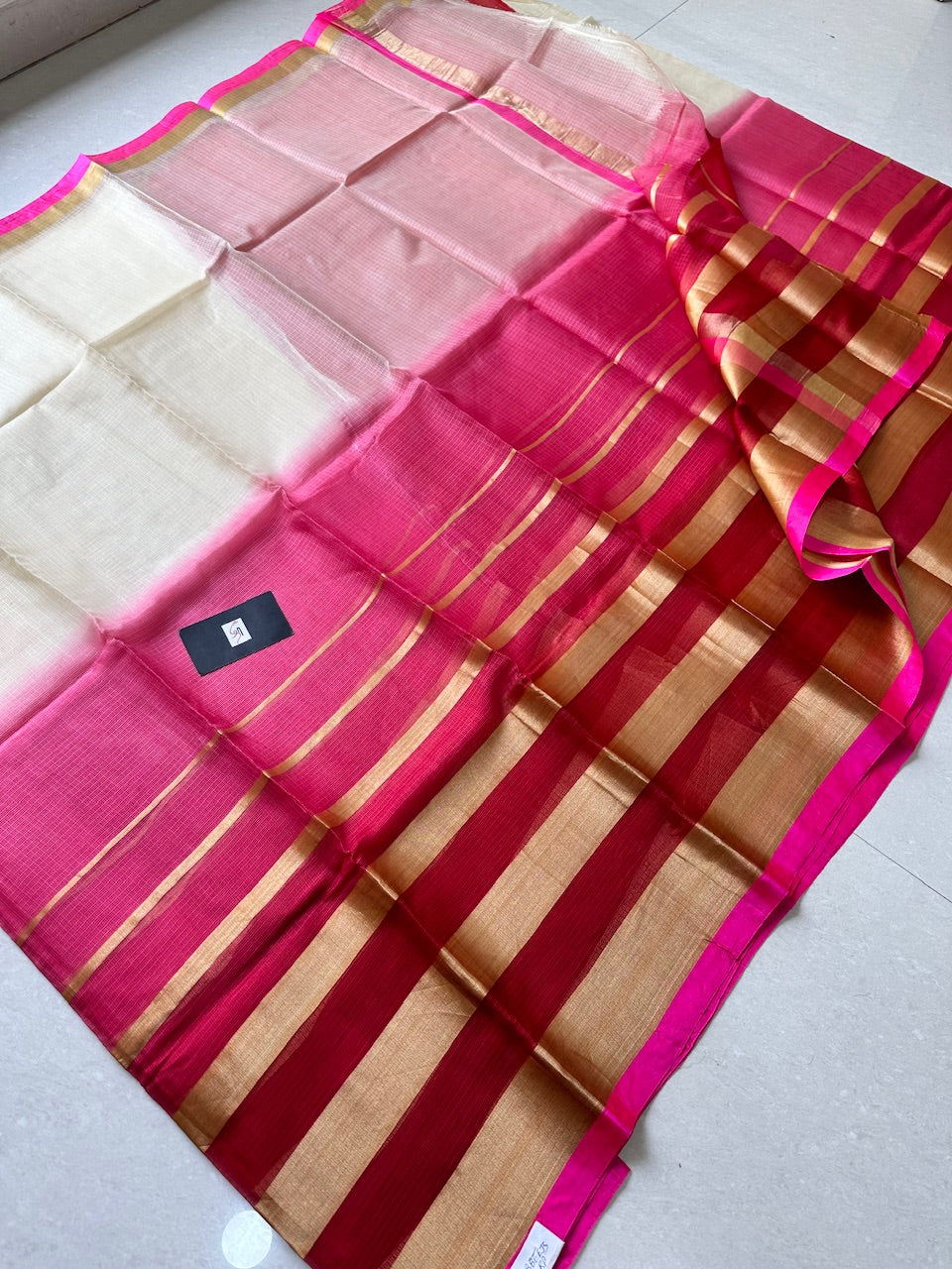 Pure Zari Stripe Multidyed Kota Silk Saree