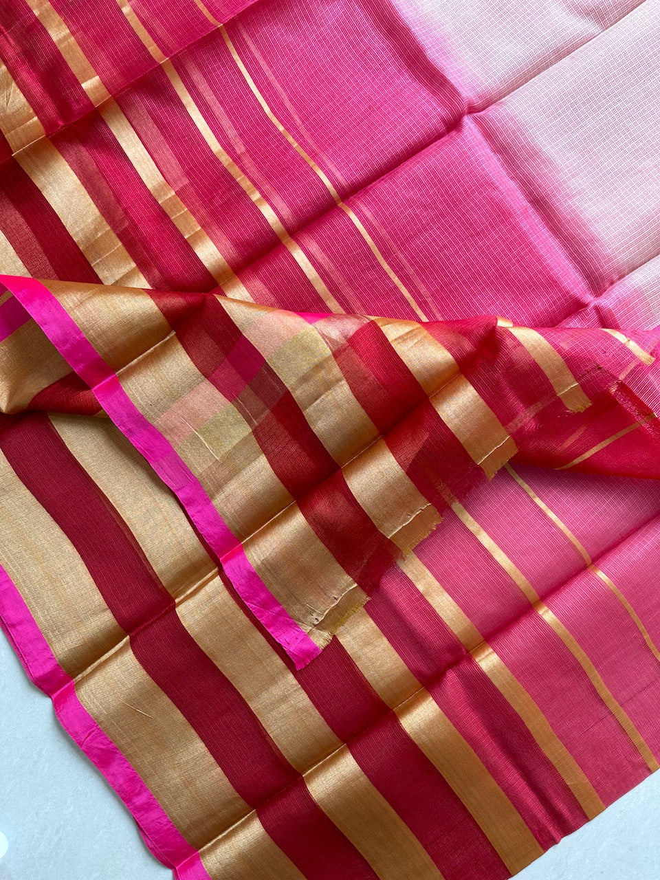 Pure Zari Stripe Multidyed Kota Silk Saree