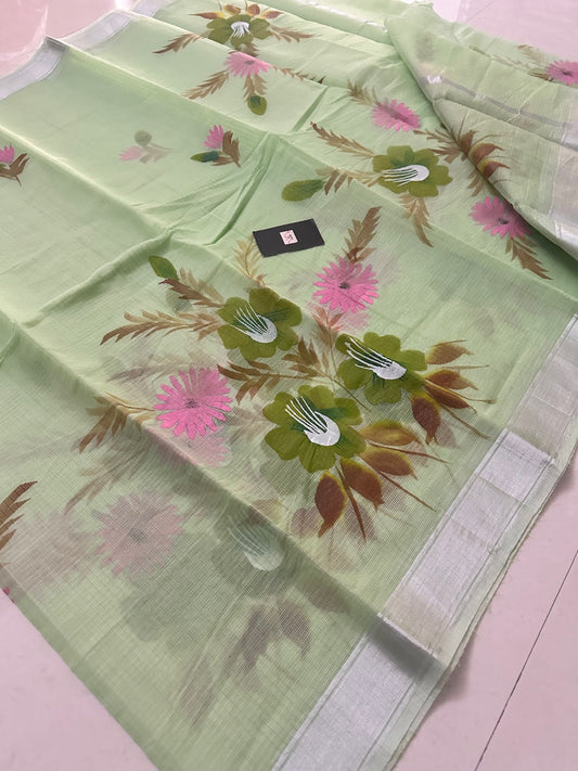 Handpainted Kota Cotton Doria Saree