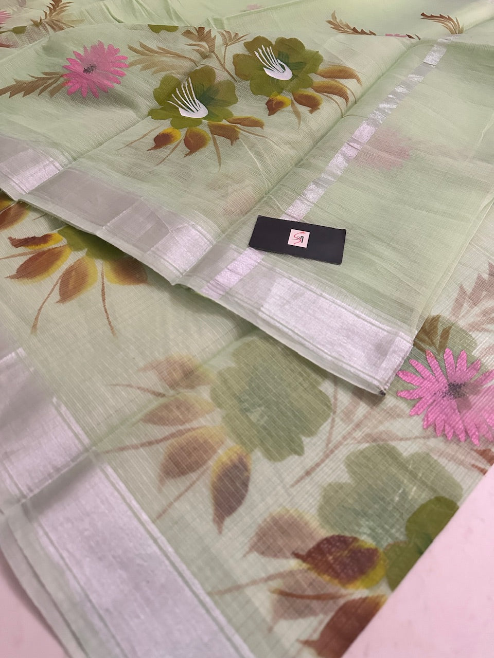 Handpainted Kota Cotton Doria Saree