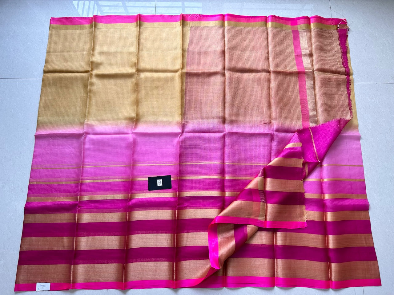 Pure Zari Stripe Multidyed Kota Silk Saree