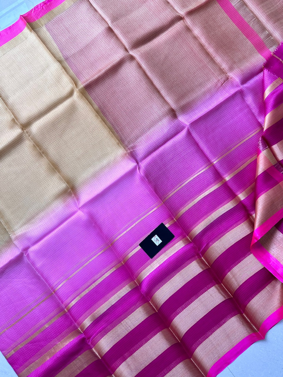 Pure Zari Stripe Multidyed Kota Silk Saree