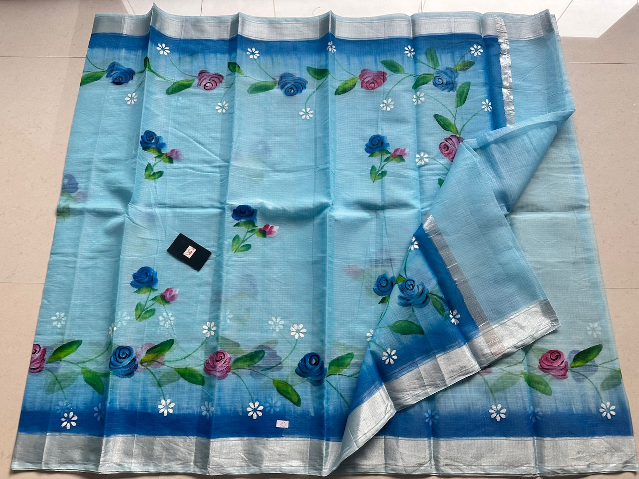 Handpainted Kota Cotton Doria Saree